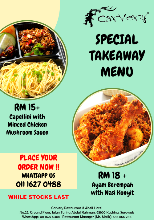 Capellini with Minced Chicken Mushroom Sauce and Ayam Berempah Promo